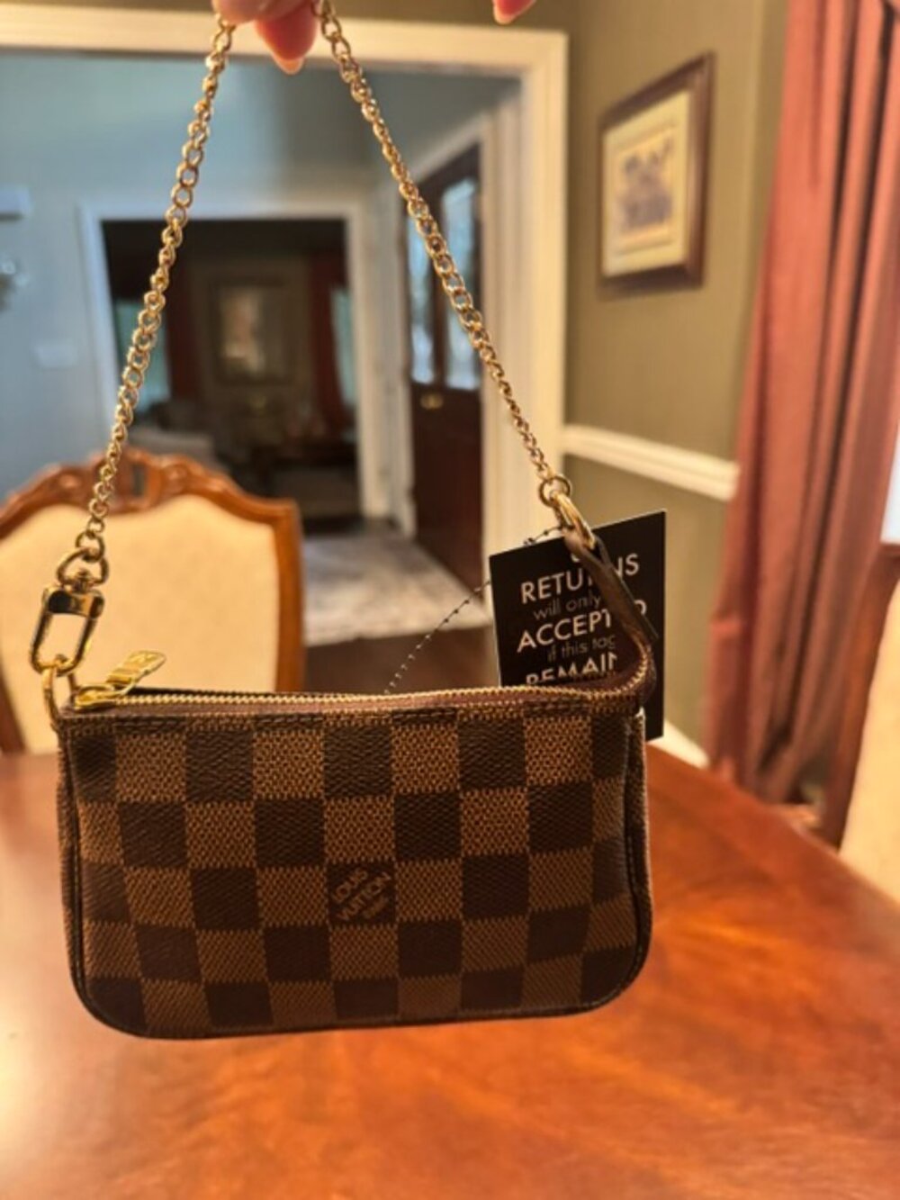 Louis Vuitton Mini Pochette bag in Damier Ebene - New in box! - Picture 9 of 12
